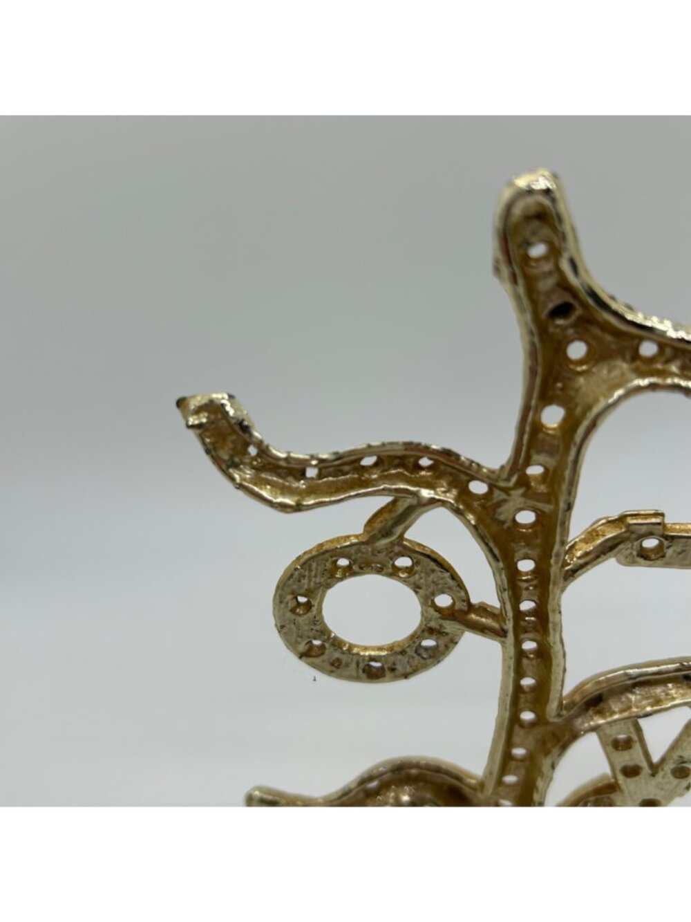 Vintage 1960s Earring Tree Torino Gold-tone LOVE Tree Figurine Gold-tone Display - Picture 15 of 16